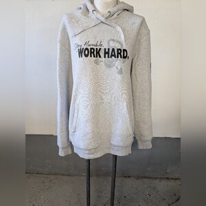 Sport-Tek Big Men's Heather Gray Hoodie"Work Hard" 2XX